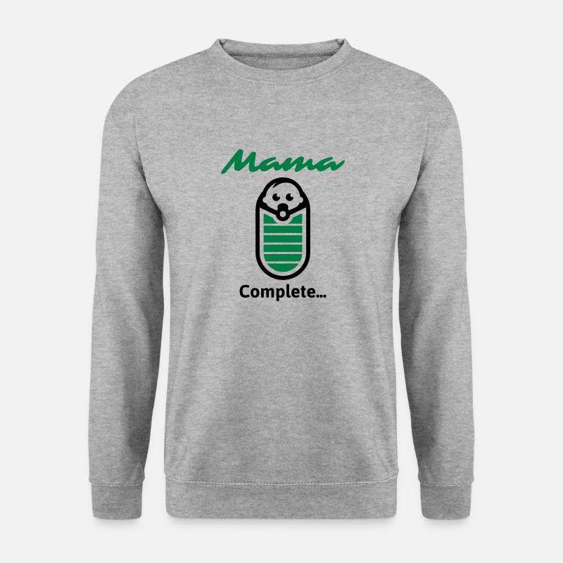 Mama Complete... - Unisex Pullover - Weißgrau meliert