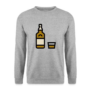 Whiskey bottle, whiskey bottle - Unisex Sweatshirt - salt & pepper - Front - Alina (178cm) & Michal (187cm)