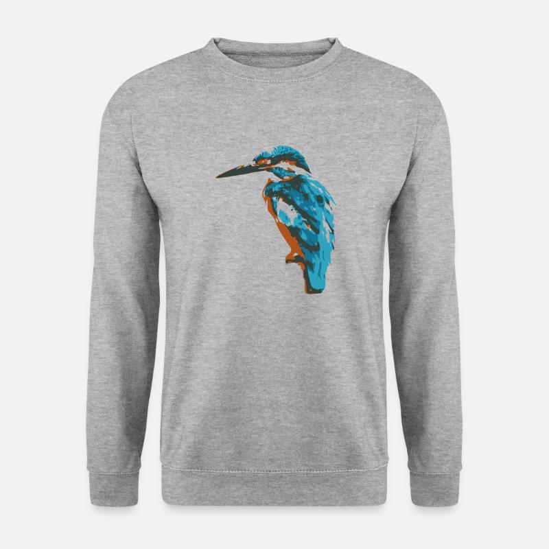 Eisvogel - Unisex Pullover - Weißgrau meliert