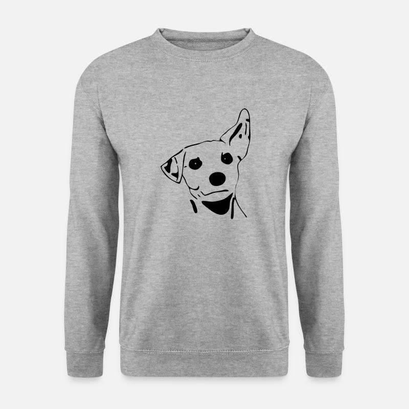 Hund, aufmerksam, Geschenk, Idee - Unisex Pullover - Weißgrau meliert