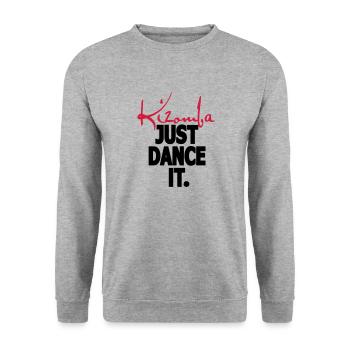 Kizomba. Just Dance It. - Kizomba Dance Shirt - Unisex Pullover - Weißgrau meliert - Vorne - Alina (178cm) & Michal (187cm)