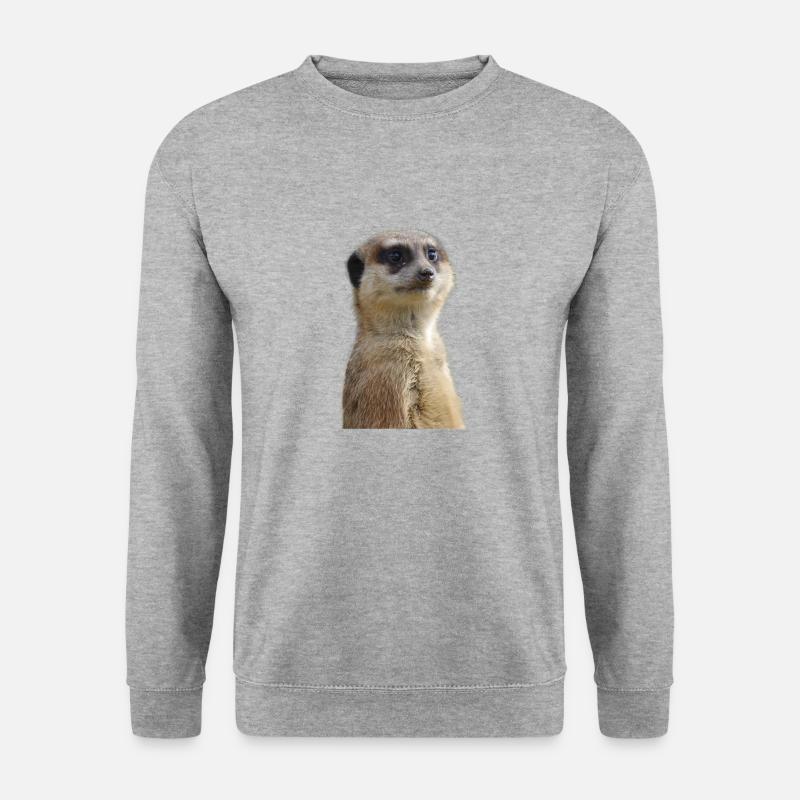 Erdmännchen Foto - Unisex Pullover - Weißgrau meliert