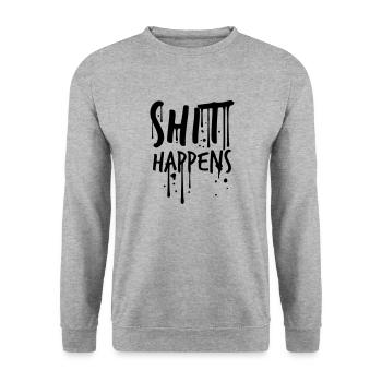 drop graffiti color klex spray shit happens des - Unisex Sweatshirt - salt & pepper - Front - Alina (178cm) & Michal (187cm)