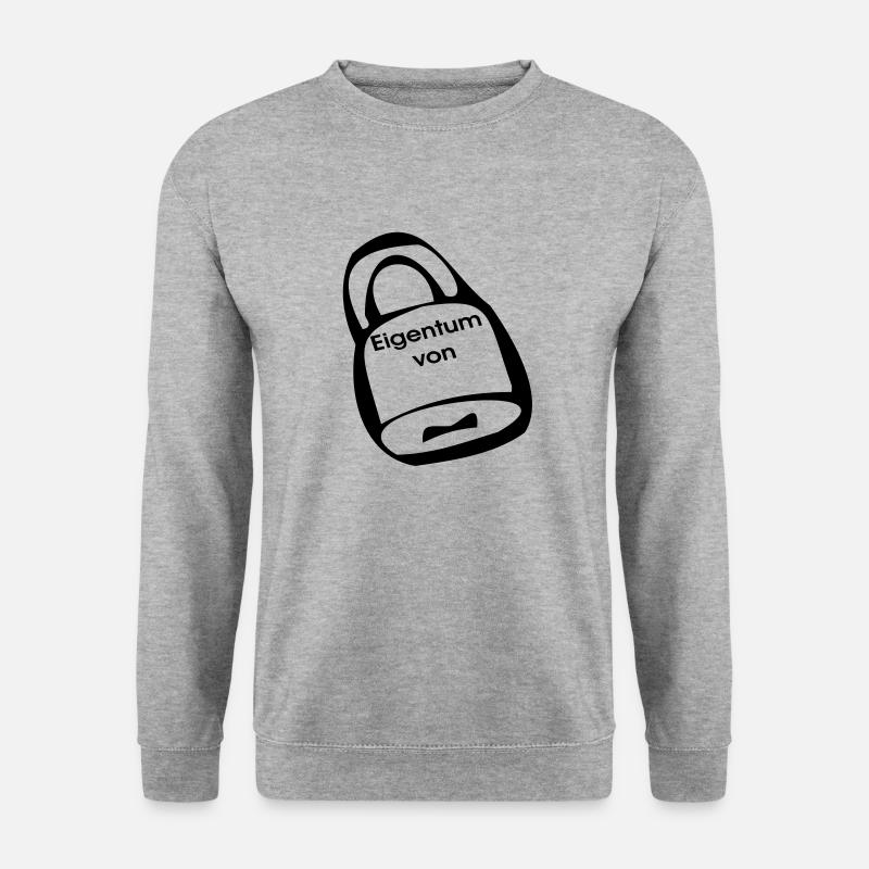 Vorhängeschloss Eigentum - Unisex Pullover - Weißgrau meliert