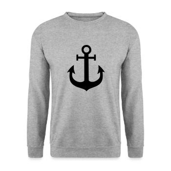 anchor - Unisex Pullover - Weißgrau meliert - Vorne - Alina (178cm) & Michal (187cm)