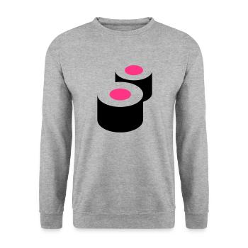 Sushi - Unisex Pullover - Weißgrau meliert - Vorne - Alina (178cm) & Michal (187cm)