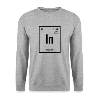 Indium Element im Periodensystem - Unisex Pullover - Weißgrau meliert - Vorne - Alina (178cm) & Michal (187cm)