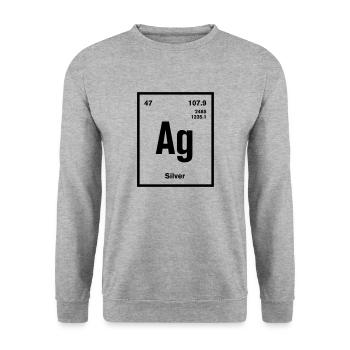 Silver Element im Periodensystem - Unisex Pullover - Weißgrau meliert - Vorne - Alina (178cm) & Michal (187cm)