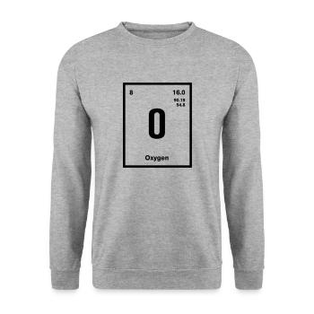 Oxygen Element im Periodensystem - Unisex Pullover - Weißgrau meliert - Vorne - Alina (178cm) & Michal (187cm)