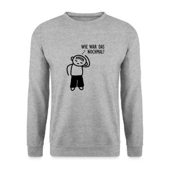 Männchen vergesslich - Unisex Pullover - Weißgrau meliert - Vorne - Alina (178cm) & Michal (187cm)