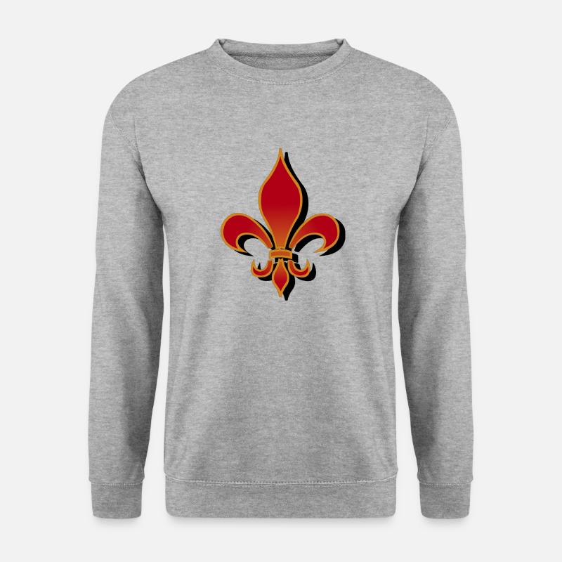 Rotes Lilien Symbol Schatten - Unisex Pullover - Weißgrau meliert