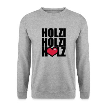 Ich und mein Holz - Unisex Pullover - Weißgrau meliert - Vorne - Alina (178cm) & Michal (187cm)