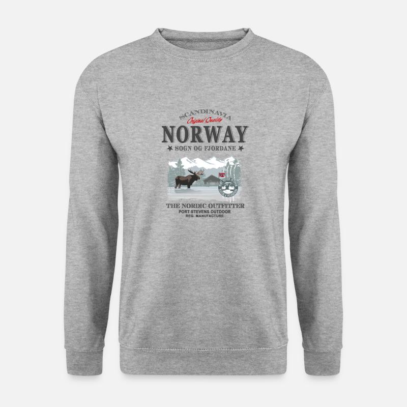 Norway Moose - Unisex Pullover - Weißgrau meliert
