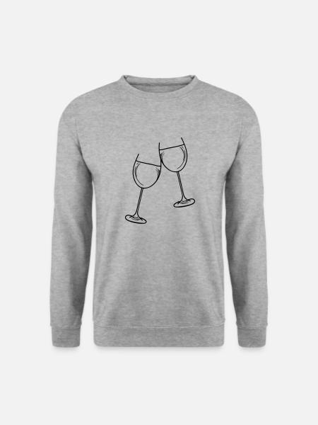 sekt wein glas - Unisex Pullover - Weißgrau meliert