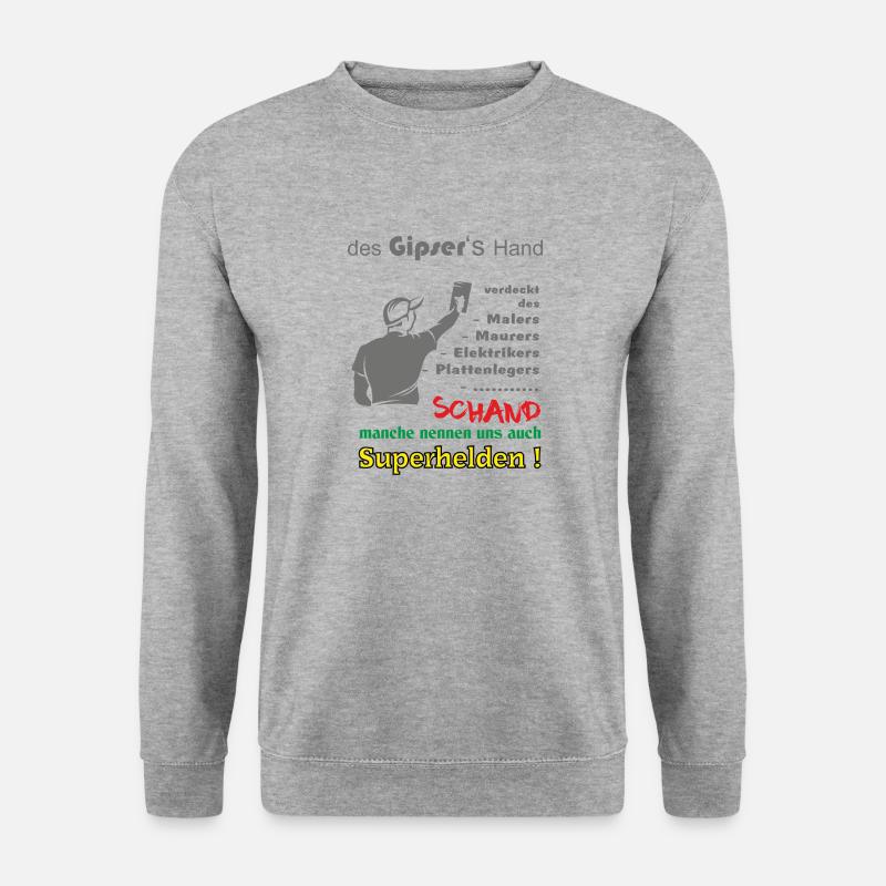 Gipser die Superhelden - Unisex Pullover - Weißgrau meliert