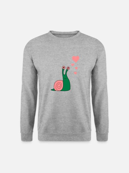 schnecke_verliebt_02 - Unisex Sweatshirt - salt & pepper
