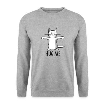 Hug me - cat (a) - Unisex Sweatshirt - salt & pepper - Front - Alina (178cm) & Michal (187cm)