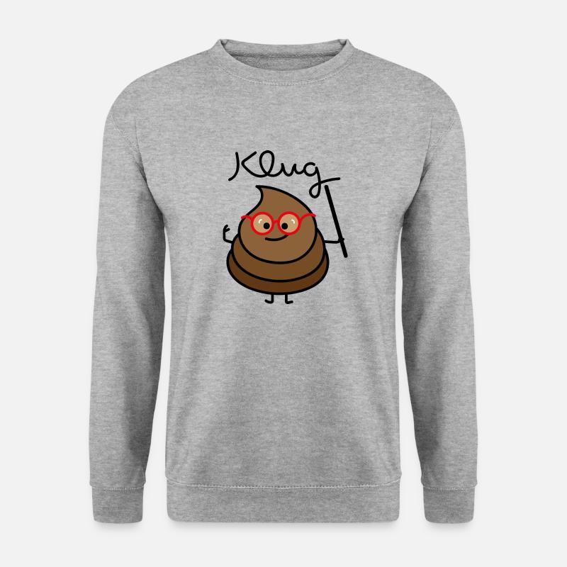 Klugscheißer - Unisex Pullover - Weißgrau meliert