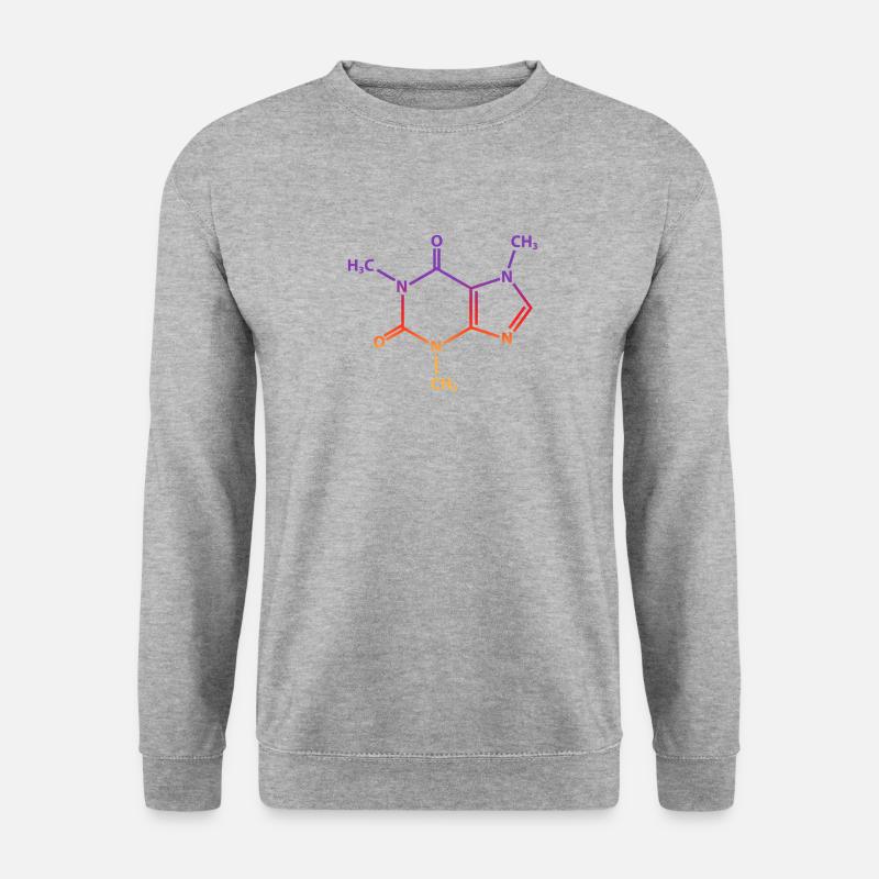 Molekül Koffein - Unisex Pullover - Weißgrau meliert