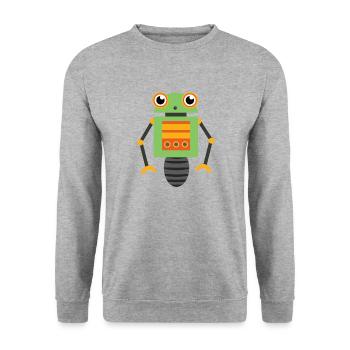 Roboter - Unisex Pullover - Weißgrau meliert - Vorne - Alina (178cm) & Michal (187cm)