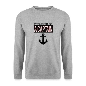 Captain yacht anchor boat ship gift maritime - Unisex Sweatshirt - salt & pepper - Front - Alina (178cm) & Michal (187cm)