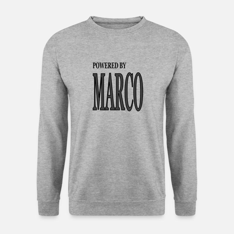Mein Name ist Marco ich bin Marco Geschenk Vorname - Unisex Pullover - Weißgrau meliert