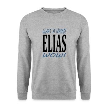 First name Elias, my name is Elias, I am Elias - Unisex Sweatshirt - salt & pepper - Front - Alina (178cm) & Michal (187cm)