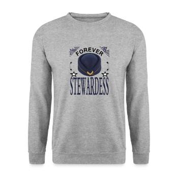 Stewardess forever flight attendant flight attendant - Unisex Sweatshirt - salt & pepper - Front - Alina (178cm) & Michal (187cm)