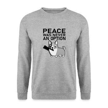 Welsh Corgi - Unisex Pullover - Weißgrau meliert - Vorne - Alina (178cm) & Michal (187cm)