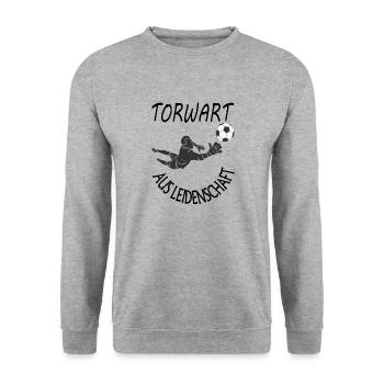 Torwart Torhüter Fußballtorwart Fußball Geschenk - Unisex Pullover - Weißgrau meliert - Vorne - Alina (178cm) & Michal (187cm)