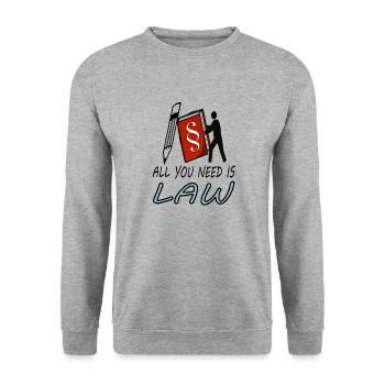 Étude de droit étudiant en droit étudiant cadeau - Sweat-shirt Unisexe - gris chiné - Devant - Alina (178cm) & Michal (187cm)