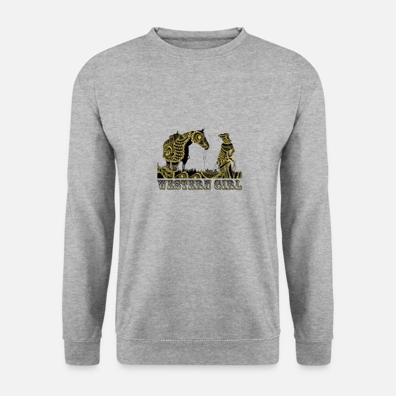Western Girl - Unisex Pullover - Weißgrau meliert