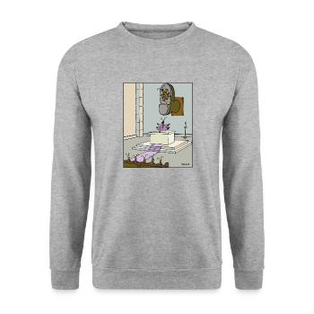 1184 claque de cafard de botte d'église - Sweat-shirt Unisexe - gris chiné - Devant - Alina (178cm) & Michal (187cm)