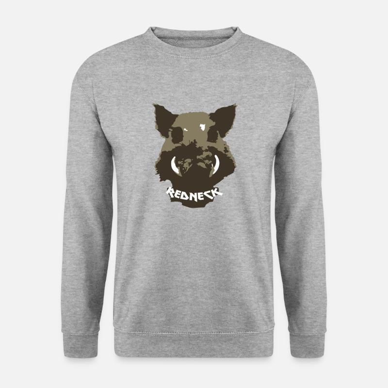 Redneck Eber - Unisex Pullover - Weißgrau meliert