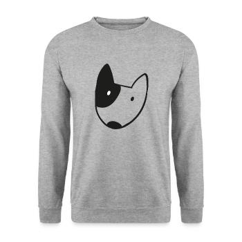Hund - Unisex Pullover - Weißgrau meliert - Vorne - Alina (178cm) & Michal (187cm)