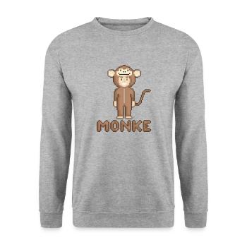 MONKE - Unisex Sweatshirt - salt & pepper - Front - Alina (178cm) & Michal (187cm)