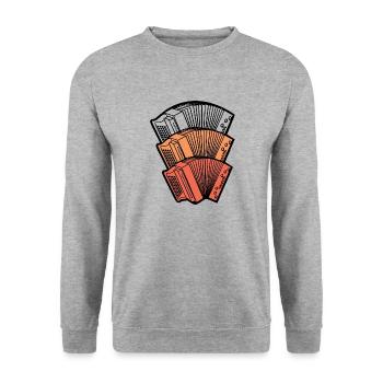 Styrian harmonica accordion musicians gift - Unisex Sweatshirt - salt & pepper - Front - Alina (178cm) & Michal (187cm)