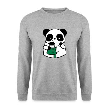 Panda chemical scientist technical biologist - Unisex Sweatshirt - salt & pepper - Front - Alina (178cm) & Michal (187cm)