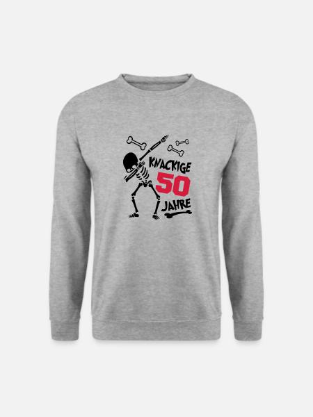 Geburtstag Knackige Jahre Happy Birthday 50 - Unisex Pullover - Weißgrau meliert