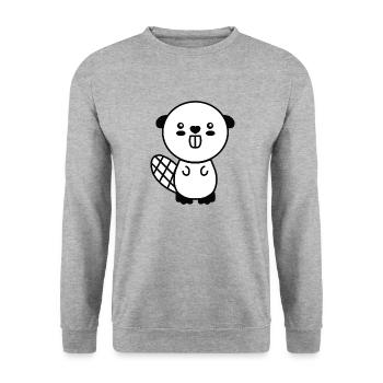 Sweet Bieber, Bieber, Bieberpower - Unisex Sweatshirt - salt & pepper - Front - Alina (178cm) & Michal (187cm)