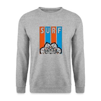Surf - Unisex Pullover - Weißgrau meliert - Vorne - Alina (178cm) & Michal (187cm)