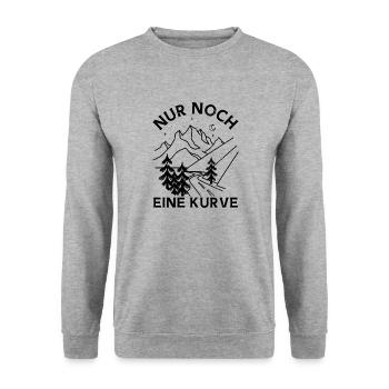 Nur Noch Eine Kurve wandern berge route weg - Unisex Pullover - Weißgrau meliert - Vorne - Alina (178cm) & Michal (187cm)