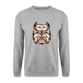 Sérieux-Dangereux Chien T-SHIRT Premium, Dangerous - Sweat-shirt Unisexe - gris chiné - Devant - Alina (178cm) & Michal (187cm)