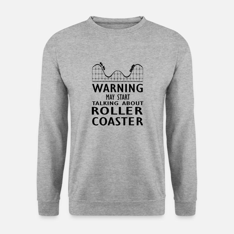 Rollercoaster Achterbahn - Unisex Pullover - Weißgrau meliert
