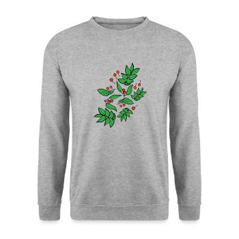 berries c3 - Unisex Sweatshirt - salt & pepper - Front - Alina (178cm) & Michal (187cm)