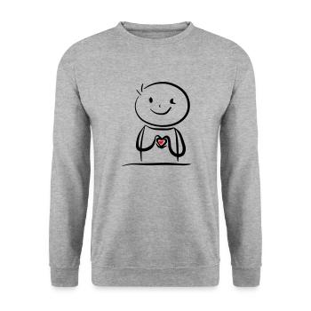 a heart for you - Unisex Sweatshirt - salt & pepper - Front - Alina (178cm) & Michal (187cm)