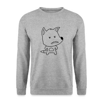 angry fox - Unisex Sweatshirt - salt & pepper - Front - Alina (178cm) & Michal (187cm)