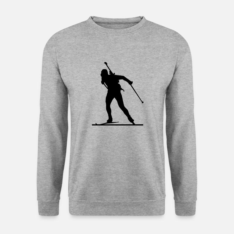 Biathlon - Unisex Pullover - Weißgrau meliert