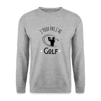 je peux pas j'ai golf idée cadeau - Sweat-shirt Unisexe - gris chiné - Devant - Alina (178cm) & Michal (187cm)