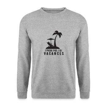 Je peux pas j ai vacances d été - Sweat-shirt Unisexe - gris chiné - Devant - Alina (178cm) & Michal (187cm)